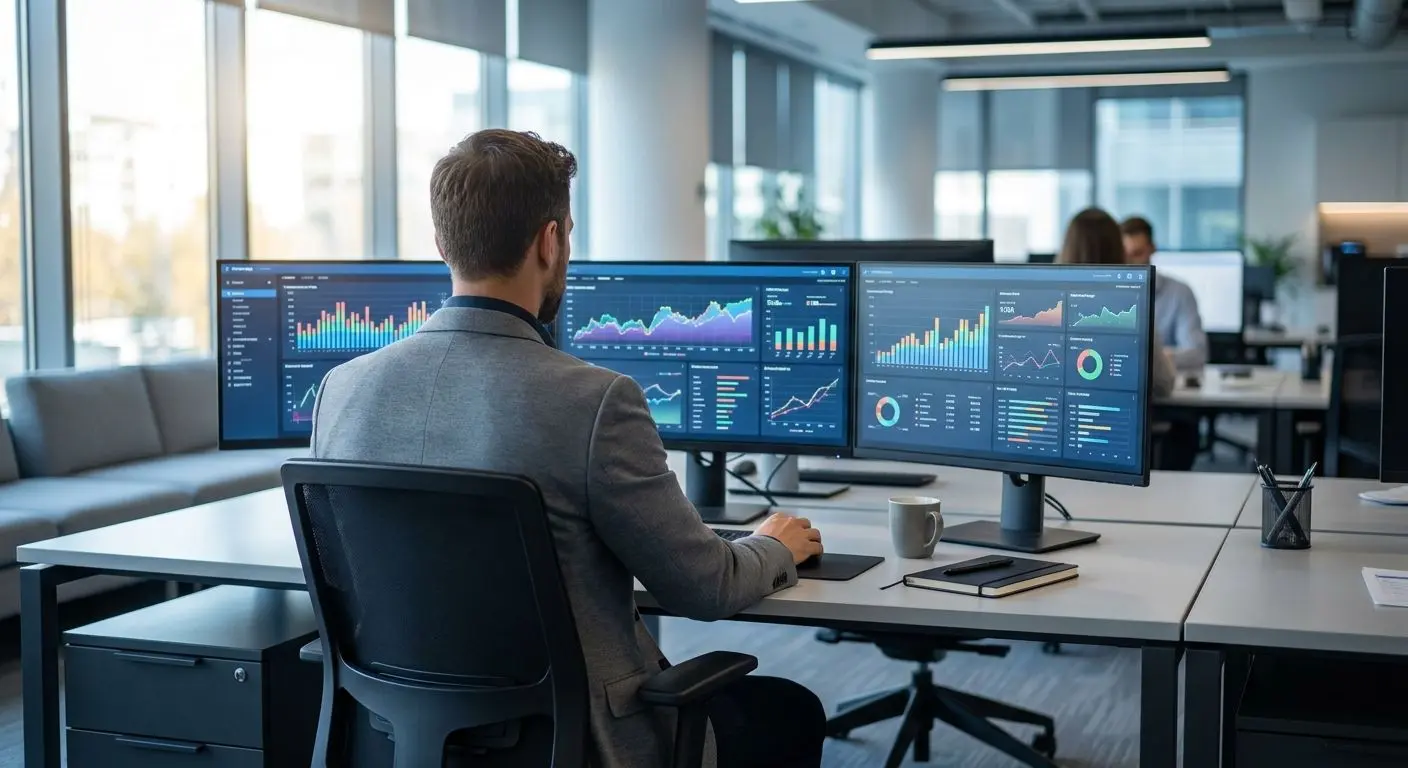 Fictional analyst reviewing affiliate performance reports