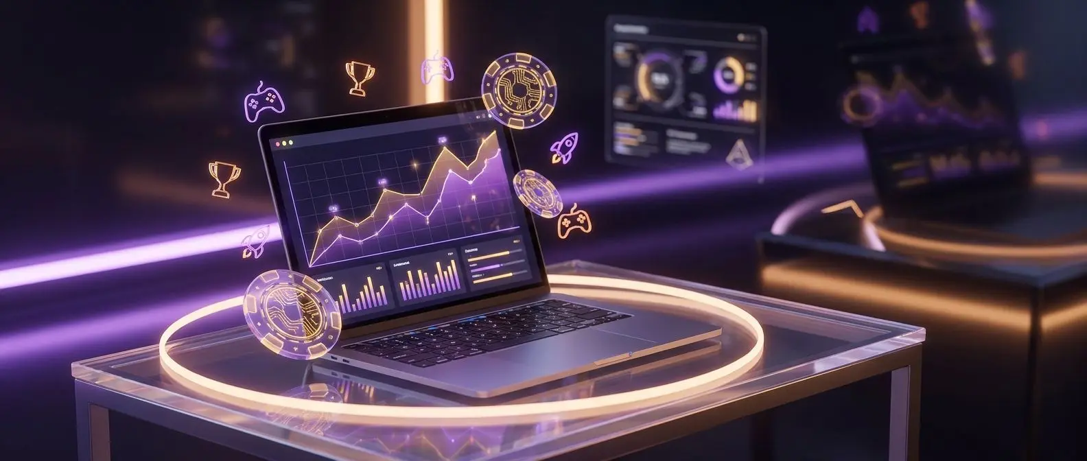 Affiliate dashboard with growth charts and branded promo visuals