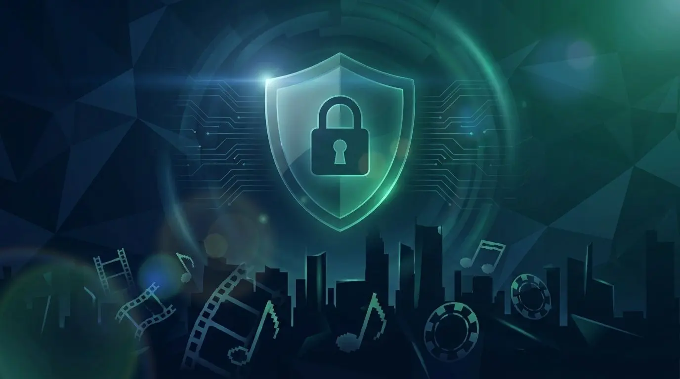 Account security illustration with shield and lock