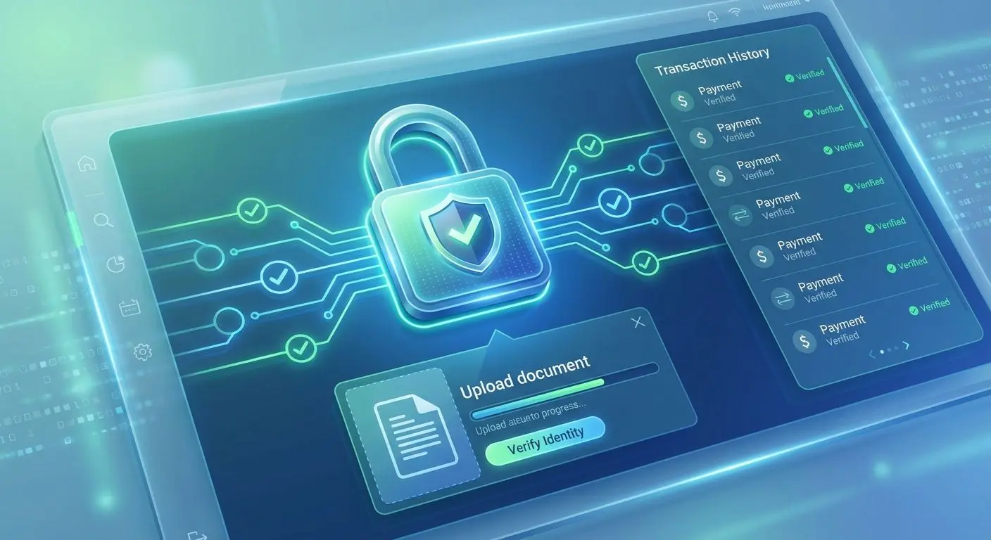 Deposit safety and verification tools with lock, shield and document upload