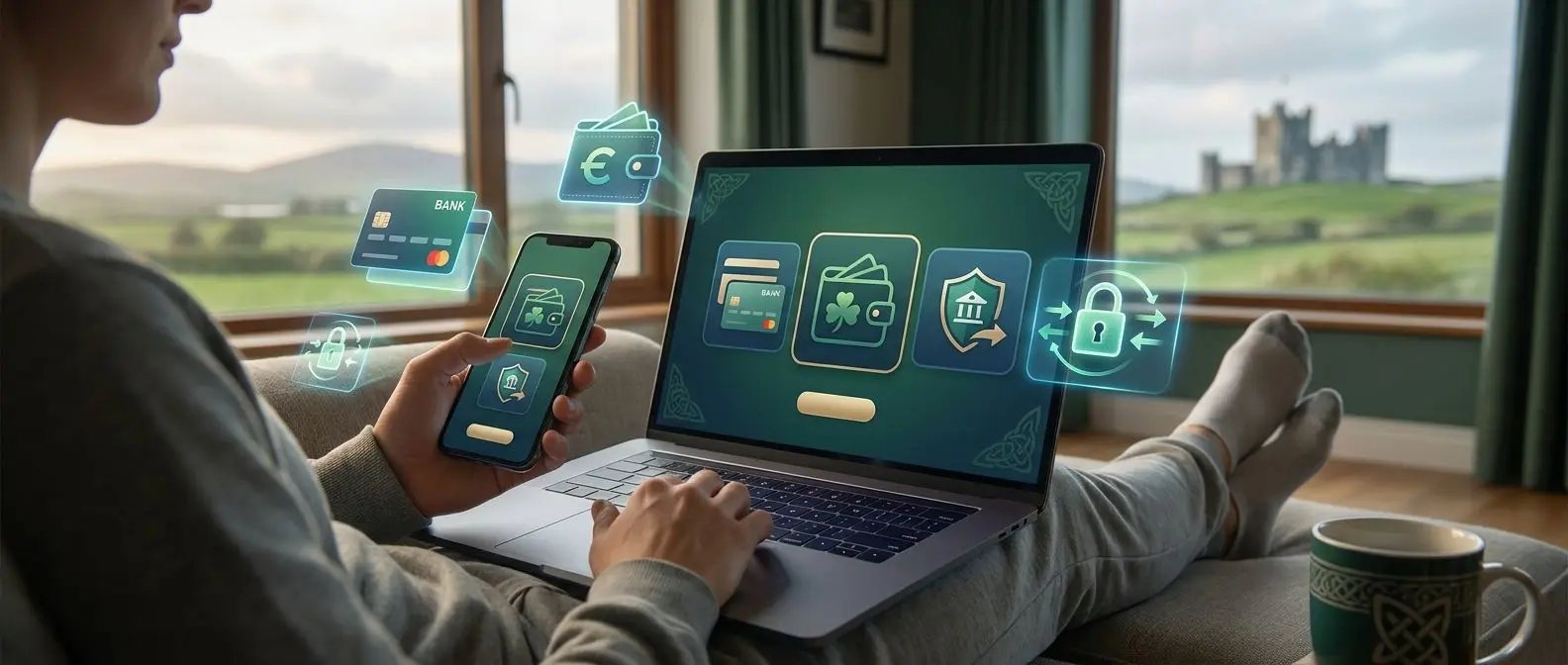 PlayOJO Ireland themed banner showing secure mobile and desktop deposit options