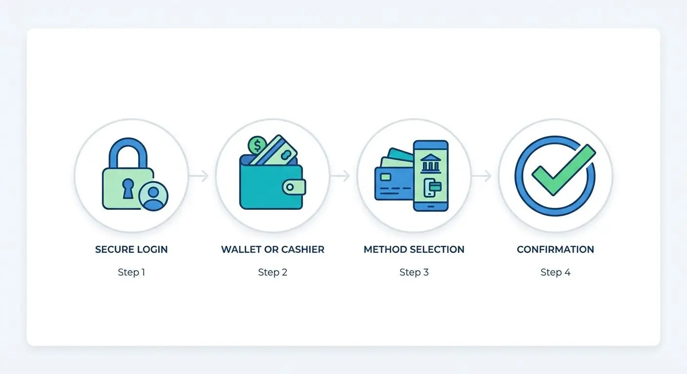 Simple four-step withdrawal process diagram
