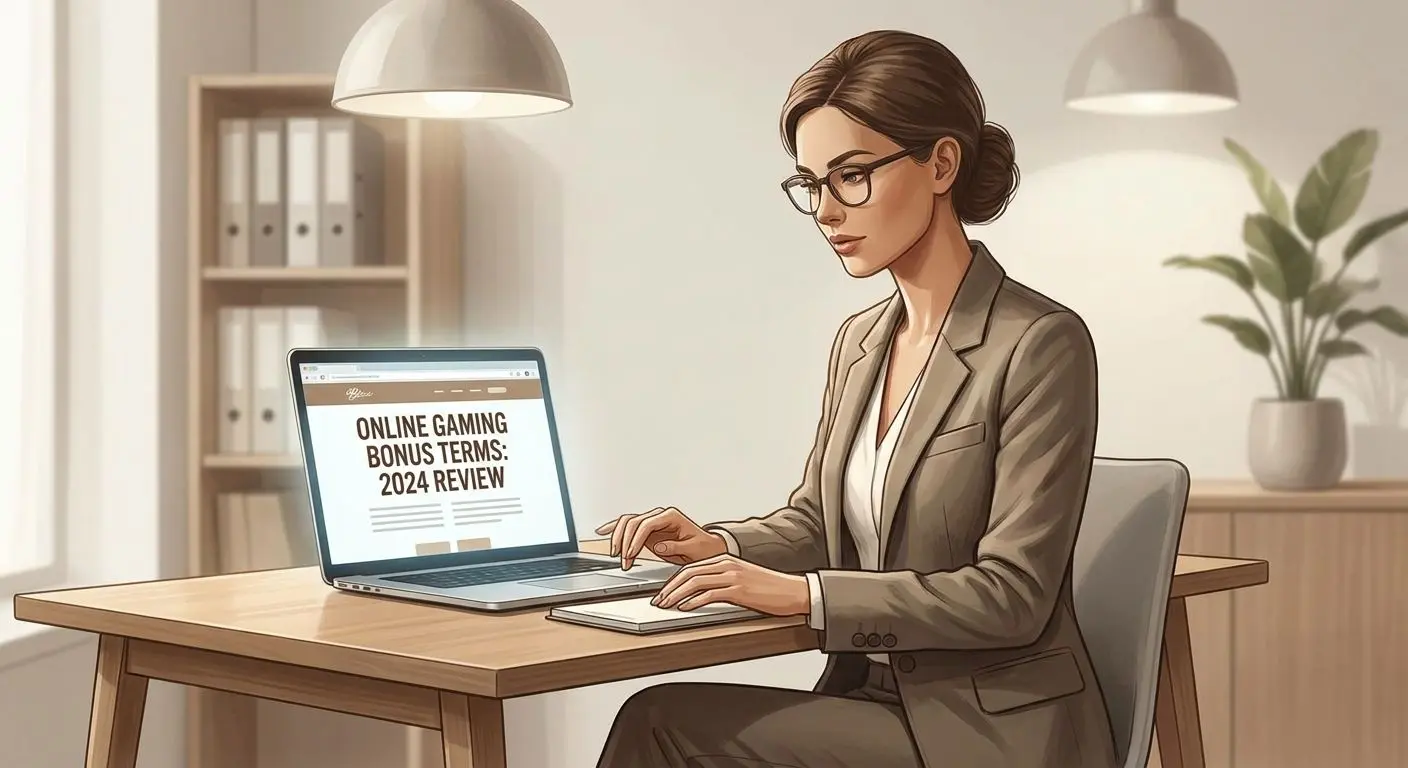 Fictional gaming analyst reviewing online bonus terms
