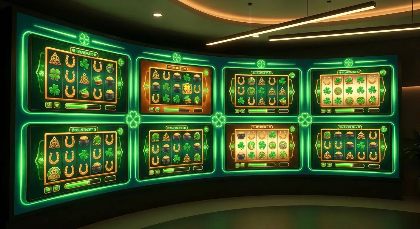 Selection of Irish-themed slot-style games for free spins offers
