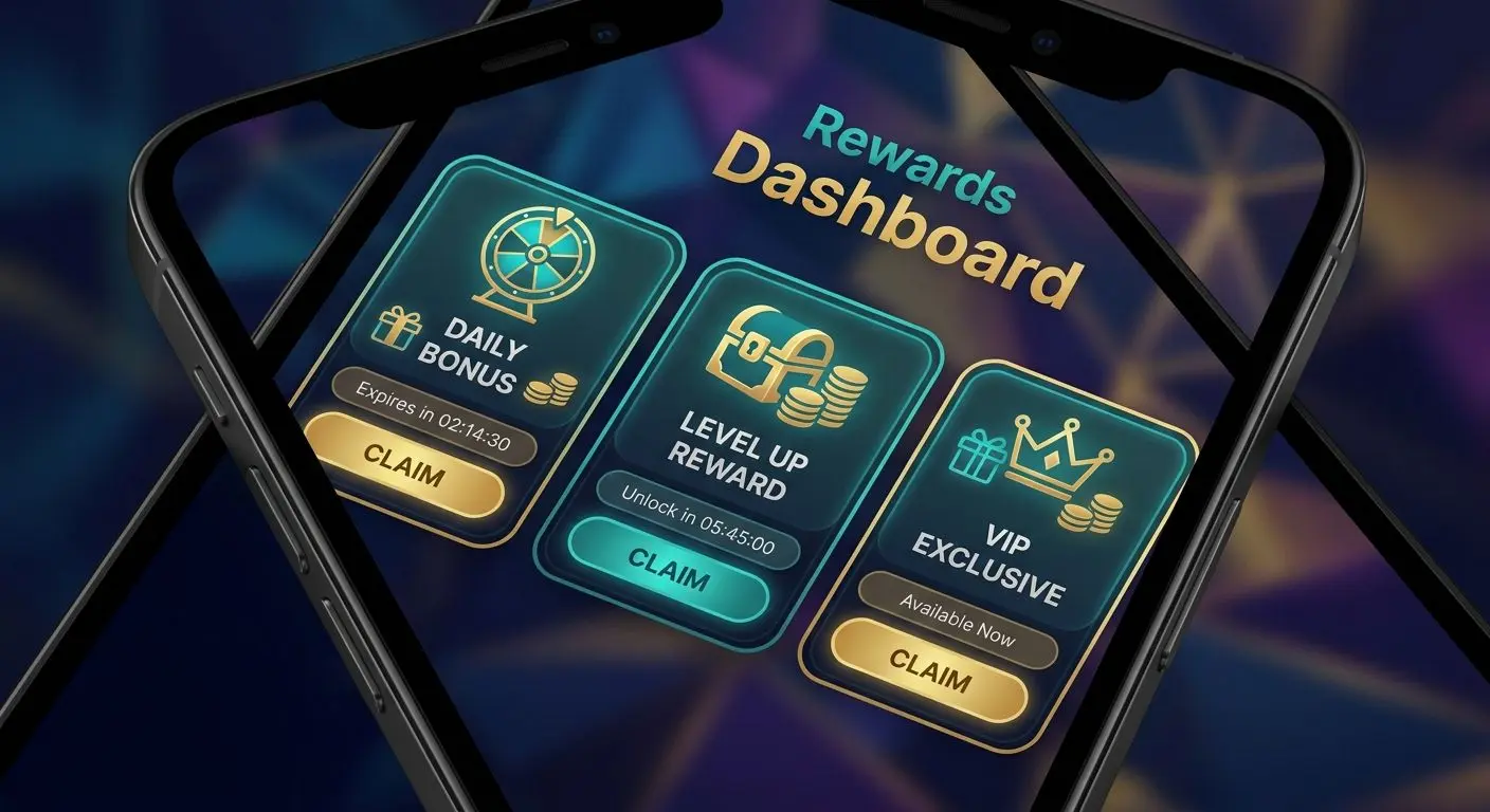 Interface showing personalised Kicker offer cards with timers and claim buttons