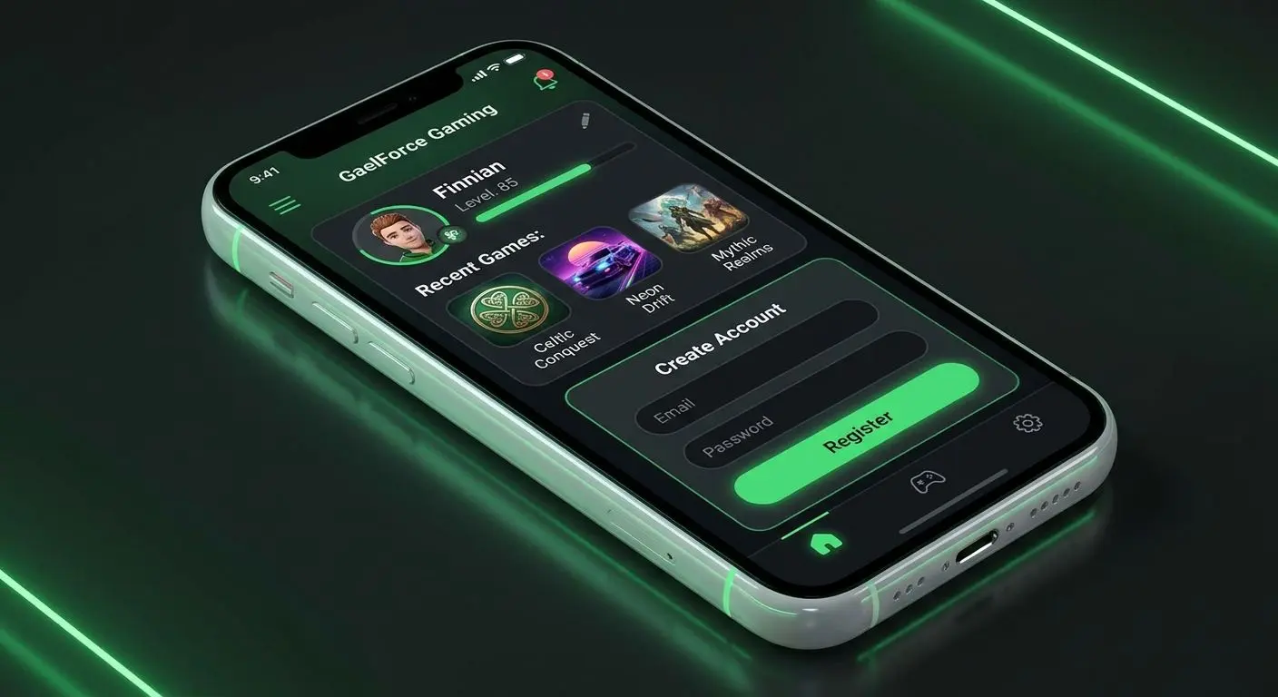 Smartphone view of mobile sign up and account access