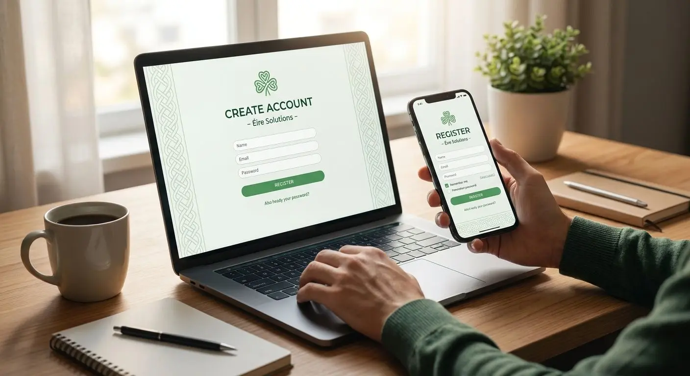 Registration process on laptop and smartphone for PlayOJO sign up