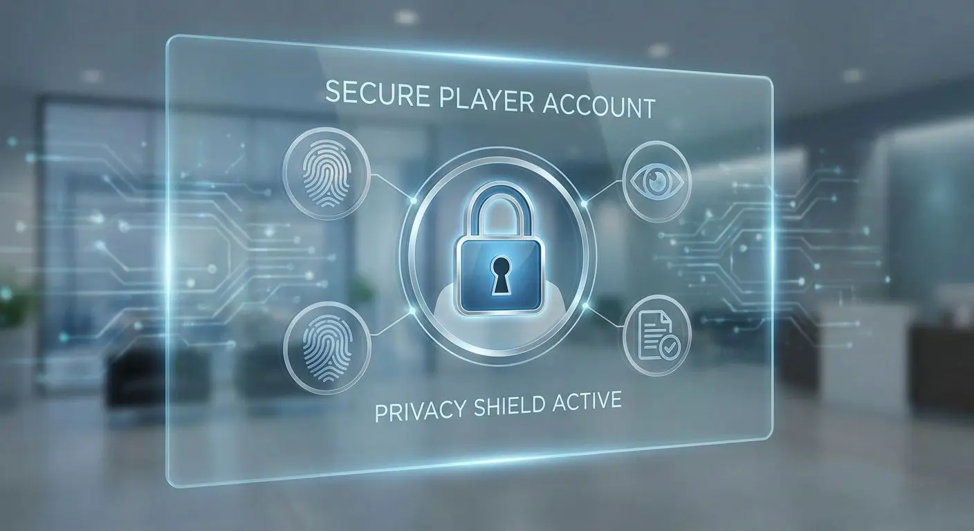 Secure account illustration with user profile and lock symbol