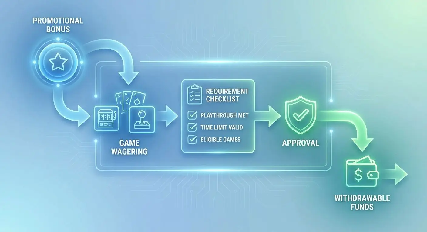 Diagram showing how bonus funds become withdrawable